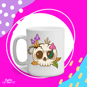 Mushroom skull taza